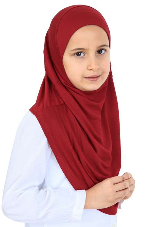 Kız Çocuk Hazır Başörtüsü Pratik Penye Şal Tesettür Giyim