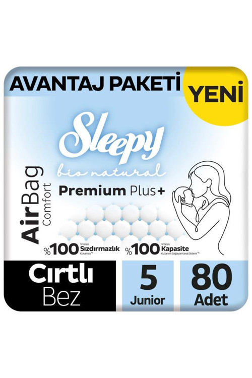 Bio Natural Premium Plus Airbag Comfort Avantaj Paketi Bebek Bezi 5 Numara Junior 80 Adet