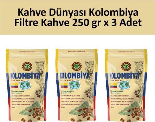 Kolombiya Filtre Kahve 250 gr x 3 Adet