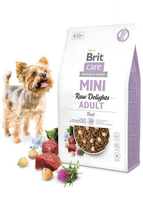 Küçük Irk Biftekli FD Raw Delights Yetişkin Köpek Maması 2 Kg