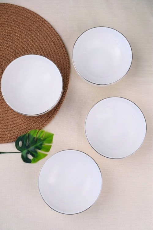 Porselen Sofia Platin Yaldızlı Kase 13,5cm 380cc 4 lü