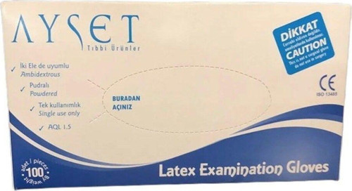 Latex Pudralı Eldiven Medium 100'lü