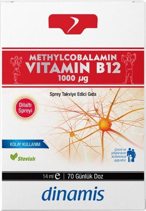 Dinamis Methylcobalamin Vitamin B12 Sprey 14 ml 70 Günlük Doz