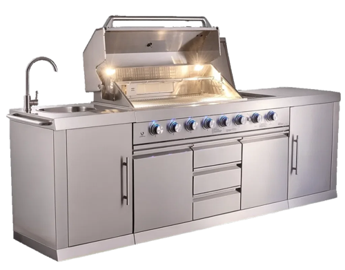 Apex 6+2 Gazlı Barbekü Outdoor Mutfak (Kızılötesi Yan Ocak)