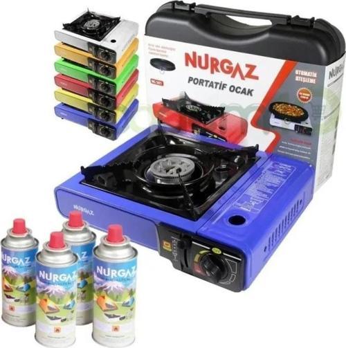 Ng 501 Tekli Portatif Mavi Ocak + 4 Adet Kartuş