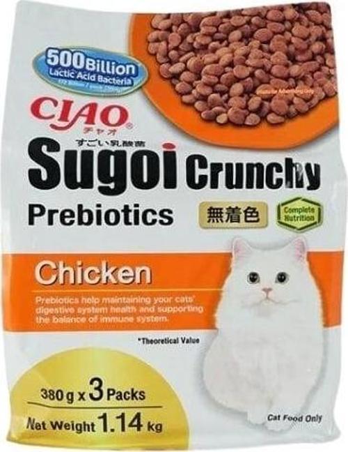 Ciao Sugoi Crunchy Tavuklu Prebiyotik Kedi Maması 380 Gr 3 Adet