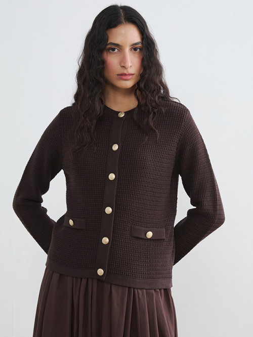 Modest Kahverengi Hırka