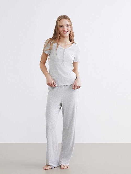 Young Gri Pijama Takımı