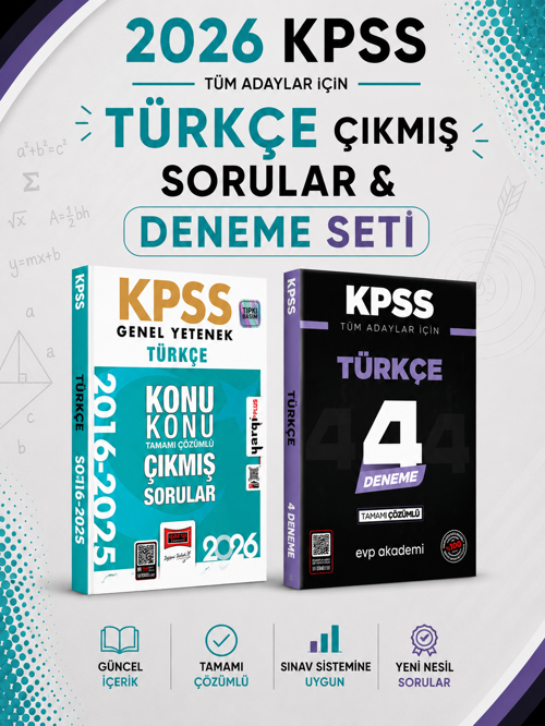 Yargı 2026 KPSS Türkçe Çıkmış Sorular & KPSS Türkçe 4 Deneme EVP Akademi
