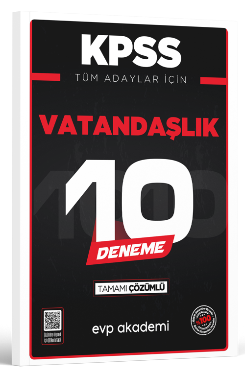 KPSS Tüm Adaylar İçin Vatandaşlık 10 Deneme Tamamı Çözümlü EVP Akademi