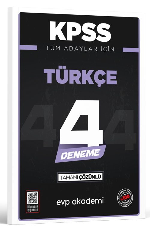 KPSS Tüm Adaylar İçin Türkçe 4 Deneme Tamamı Çözümlü EVP Akademi