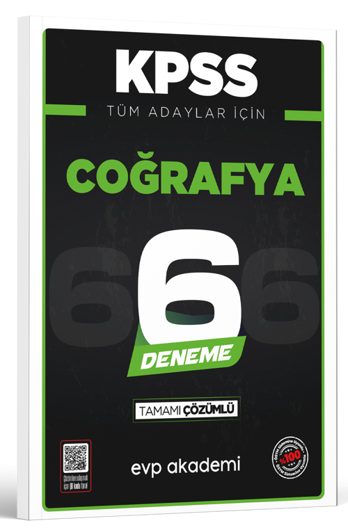 KPSS Tüm Adaylar İçin Coğrafya 6 Deneme Tamamı Çözümlü EVP Akademi