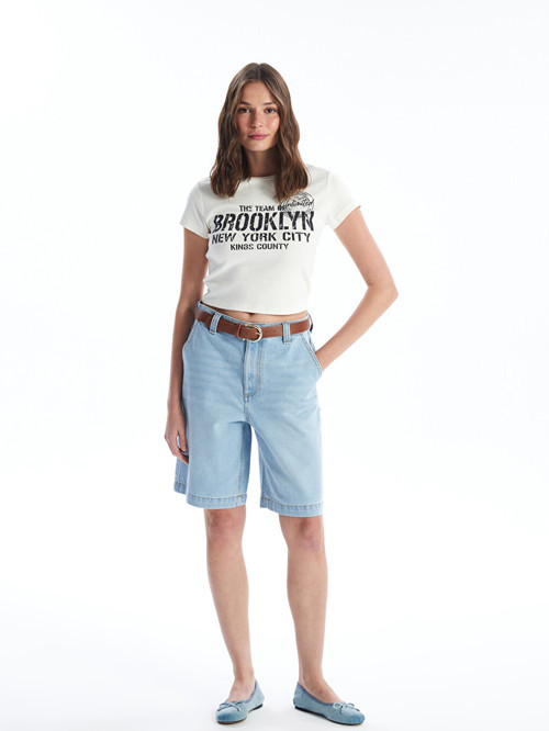 Jeans İndigo Şort