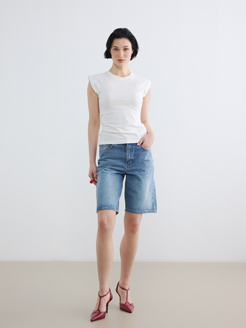 Jeans İndigo Şort