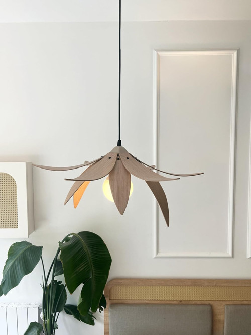 Minimal , İskandinav Salon Oturma Odası Aydınlatması (Açık Meşe)