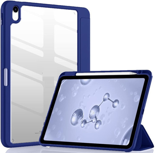 iPad 11inç M2/M3 2025-2024 ile uyumlu Kılıf Grafiti Şeffaf Kalem Bölmeli Lacivert