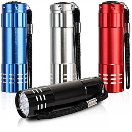 ® 3 Adet Pilli Metal Mini 9 Ledli Acil Durum Enerji Krizi Deprem Çantası Kamp