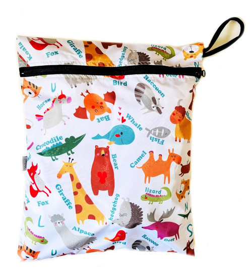 Zoo 30x36cm Su Geçirmez Islak Mayo Kıyafet Taşıma Torbası Çok Amaçlı Organizer Fermuarlı Polyester