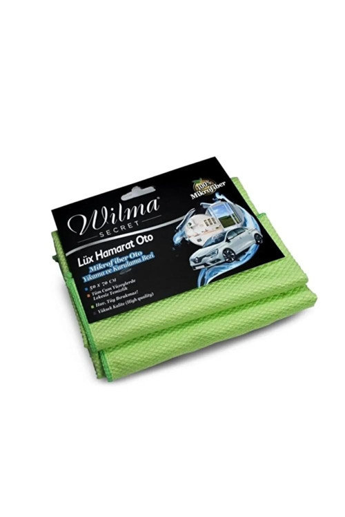 Wilma Lüx Hamarat Büyük Boy 50x70 cm Mavi 2 Adet - Profesyonel Yüksek Kalite Yıkama Kurulama Bezi Bezi (Yeşil)