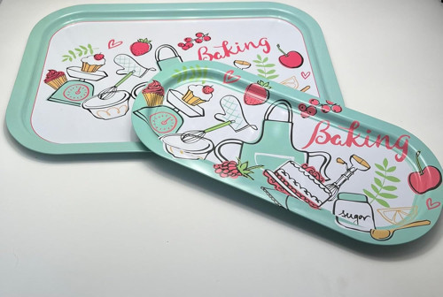 2' Metal Tepsi Seti – Baking Desenli
