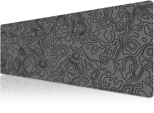 10 Farklı Model Dikişli Kenar 90x40 cm Oyuncu Mouse Pad ( Grey Map Lines, 90x40 cm)