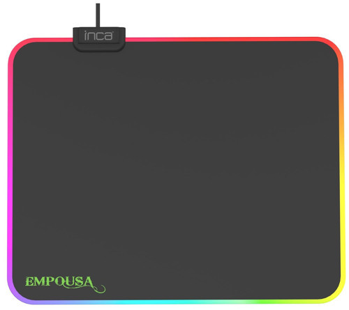 INCA IMP-024T EMPOUSA RGB 7 MEDIUM MOUSEPAD (320X270X3MM),12 Farklı Değişebilen Dokunmatik Işık Efekti, Kayan Yüzey, Kaymaz Kauçuk Taban