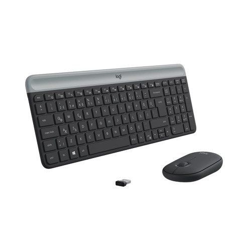 MK470 Slim Combo Kablosuz Klavye Mouse Seti, 12 FN Kısayolu ile Kompakt Klavye, Sağ Sol Elle Kullanılabilir, 10 m Kullanım Mesafesi, Sessiz, Türkçe Q Klavye,