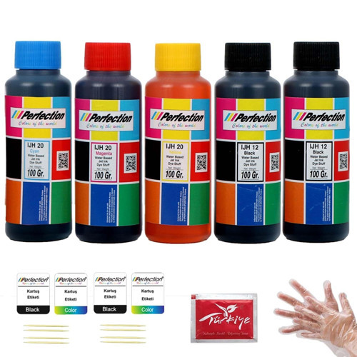 Uyumlu G Serisi Tanklı Yazıcılar İçin Mürekkep Seti̇ 5x100 gr.
