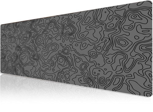 5 Farklı Model Dikişli Kenar 120x60 cm Oyuncu Mouse Pad ( Grey Map Lines)