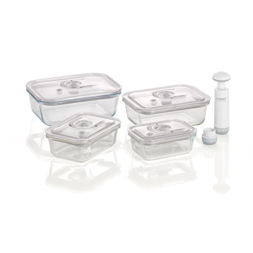 1197 VacuBoxx E-Set Vakum Kabı, 4 Adet, Vakumlu El Pompası Adaptör Dahil, BPA İçermez