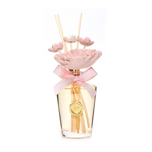 130 ml Pembe Seramik Bambu Çubuklu -Pudra Kokusu