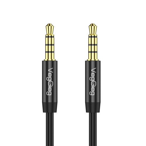 3.5mm TRRS Hi-Fi Örgülü AUX Mikrofon Ses Kablosu 2 Metre
