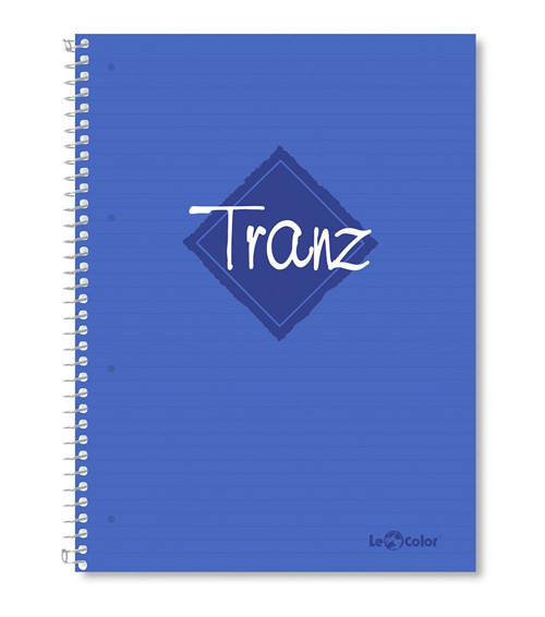 Lé 2012095/2 Tranz PP Kapak, 1.hamur kağıt Spiralli defter, Mavi