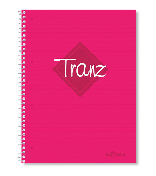 Lé 2012095/1 Tranz PP Kapak, 1.hamur kağıt Spiralli defter, Pembe