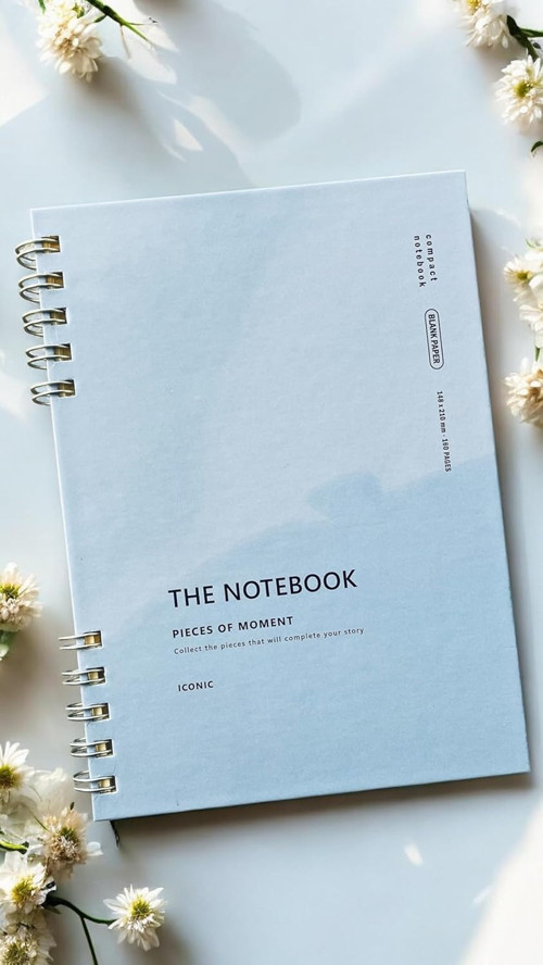 Spiralli 80 Yaprak Çizgisiz A5 Defter, Not Defteri, Defteri, 4 Farklı Renk Seçeneği (02 Placid )