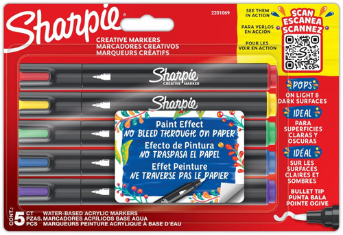 SHARPIE Creative Marker Kalemleri | Su Bazlı Kalemi Fırça Uçlu | Mürekkep Kağıdı G