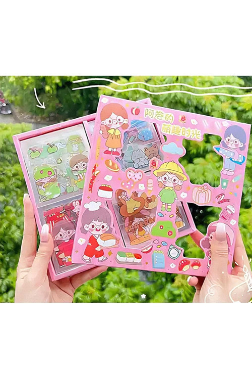 Girl Temalı 100 Yaprak 4 Bölmeli Sticker Seti • Bullet Journal