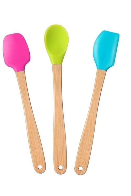 Indigo 3'lü Bambu Saplı Silikon Spatula Seti Uzun 26cm