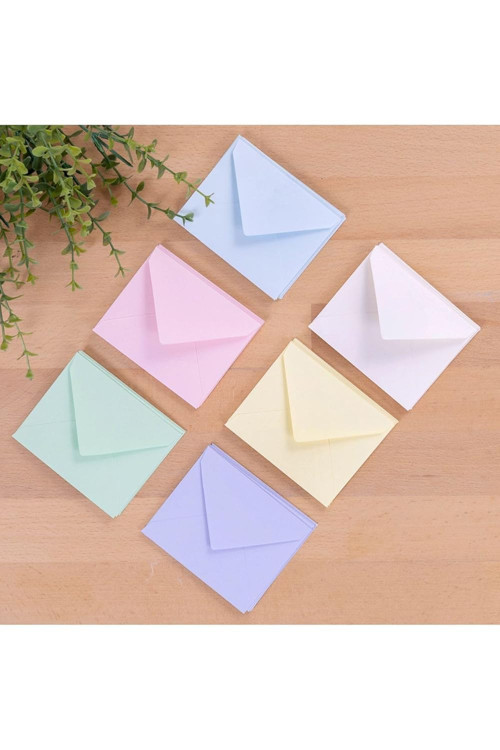 Zarf Seti, 7x9 Cm 30 Adet (AÇIK SARI-SU YEŞİLİ-AÇIK MAVİ--LİLA-AÇIK PEMBE)