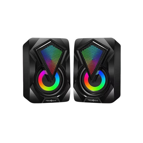 Bilgisayar Hoparlörü Işıklı Rgb Laptop Pc Uyumlu 1+1 Speaker