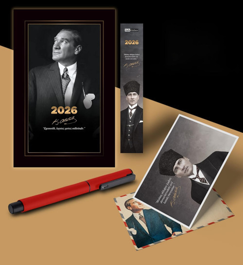 2026 İstikbal Atatürk Ajandası Ayraç Kartpostal Kalem
