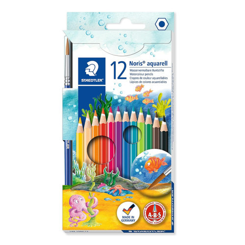 144 10Nc12 Noris Clup Aquarell 12' Kuruboya Fırça Hediyeli
