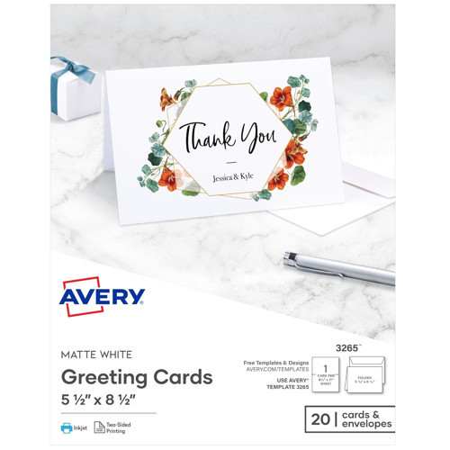Greeting Cards, yazıcılar, 20 boş kart zarf, 5,5 x 8,5, katlanmış (3265)