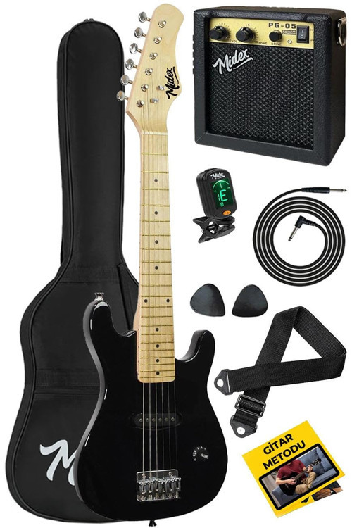 30BK 4-6 Yaş Çocuklar İçin Amfili Full 1/4 30 İnç Elektro Gitar Seti Full