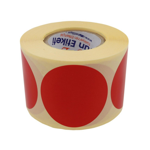 , Renk Zemin Baskılı Kuşe Etiket 40mm Çapında 500 Adet 40mm Kuka Çapı ()