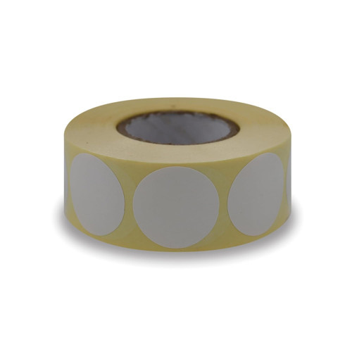 , Kuşe Etiket 30mm Çap Ruloda 1000 Adet 40mm Kuka Çapında Baskısız Nokta Etiketi