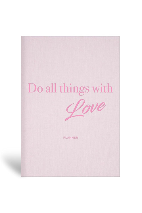 15x21 Keten Süresiz Planlayıcı Ajanda Defter Pembe