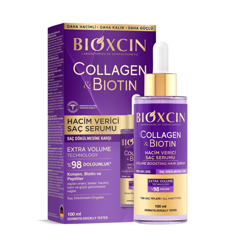 Collagen & Biotin Saç Serumu 100 ml – Saç Dökülmesine Karşı, Hacimlendirici, Hidrolize Kolajen, Biotin BioComplex B11 İçerikli