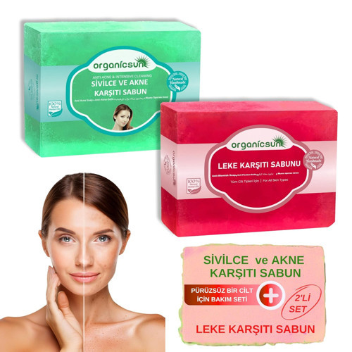 2' Set Doğal Leke Karşıtı Sabun Sivilce Akne Karşıtı Sabun Yüz Sabun Seti