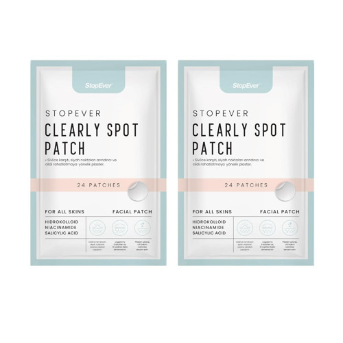 Clearly Spot Patch, Sivilce Karşıtı Şeffaf Plaster 2' | Ultra İnce, Hidrokolloid + Niacinamide + Salicylic Asit İçerikli Akne Karşıtı Yüz Bandı | 48 adet (2 x )